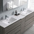 Fresca FVN93-361236MGO-D Fresca Lazzaro 84" Gray Wood Free Standing Double Sink Modern Bathroom Vanity w/ Medicine Cabinet