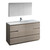 Fresca FVN9360MGO-S Fresca Lazzaro 60" Gray Wood Free Standing Single Sink Modern Bathroom Vanity w/ Medicine Cabinet