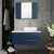 Fresca FCB6136RBL-VSL-R Fresca Lucera 36" Royal Blue Wall Hung Vessel Sink Modern Bathroom Vanity Cabinet - Right Version