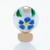 JVJ 44024 24 K Gold Plated 30 mm (1 3/16") Round Glass Door Knob - White With Blue Flowers