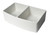 ALFI White Smooth Curved Apron 33" x 20" Double Bowl Fireclay Farm Sink with Grid - ABFC3320D-W