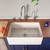 Alfi ABFS3020-W White Smooth Apron Workstation 30" x 20" Single Bowl Step Rim Fireclay Farm Sink with Accessories