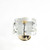 JVJ 38624 24 K Gold Plated 35 mm (1 3/8") Square 31% Leaded Crystal Door Knob With Cap