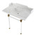 Kingston Brass LMS36MASQ7 Pemberton 36" Carrara Marble Console Sink with Acrylic Legs, Marble White/Brushed Brass