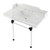 Kingston Brass LMS36MASQ5 Pemberton 36" Carrara Marble Console Sink with Acrylic Legs, Marble White/Oil Rubbed Bronze