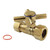 Kingston Brass CC44457DX 5/8" OD Comp x 1/2" OD Comp Straight Shut Off Valve, Brushed Brass