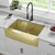 Swiss Madison SM-KS759G Rivage 30" x 21" Stainless Steel, Single Sink, Farmhouse Kitchen Sink with Apron in Gold