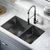 Swiss Madison SM-KU725B Rivage 33" x 20" Double Bowl, Undermount Kitchen Sink - Black