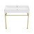 Swiss Madison SM-CS723 Carré 36" White Basin Console Sink with Gold Legs