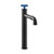 Swiss Madison SM-BF84BB Avallon 12 Single-Handle, Bathroom Faucet in Matte Black with Blue Handles