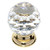 JVJ 36224 24 K Gold Plated 40 mm (1 9/16") Round Faceted 31% Leaded Crystal Door Knob