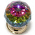 JVJ 24 K Gold Plated 30 mm (1 3/16") Round Faceted 31% Leaded Crystal Door Knob With Prism - 35624