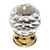 JVJ 35224 24 K Gold Plated 30 mm (1 3/16") Round Faceted 31% Leaded Crystal Door Knob