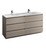 Fresca FCB93-3636MGO-D-I Lazzaro 72" Gray Wood Free Standing Modern Bathroom Cabinet w/ Integrated Double Sink