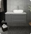 Fresca FCB6136GR-VSL-R-CWH-V Lucera 36" Gray Wall Hung Modern Bathroom Cabinet w/ Top & Vessel Sink - Right Version
