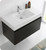 Fresca FCB8008BW-I Mezzo 36" Black Wall Hung Modern Bathroom Cabinet w/ Integrated Sink