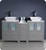 Fresca FCB62-241224GR-CWH-V Torino 60" Gray Modern Double Sink Bathroom Cabinets w/ Tops & Vessel Sinks