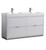 Fresca FCB8460WH-D-I Valencia 60" Glossy White Free Standing Double Sink Modern Bathroom Vanity