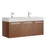 Fresca FCB8092TK-D-I Vista 48" Teak Wall Hung Double Sink Modern Bathroom Cabinet w/ Integrated Sink