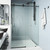 Vigo Elan E-Class 60 In. x 76 In. Frameless Sliding Shower Door In Matte Black With Clear Glass