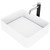 Vigo VGT1423 Jasmine Matte Stone Vessel Bathroom Sink And Lexington Cfiber© Vessel Faucet Set In Chrome With Pop-Up Drain - 18.13 inch