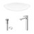 Vigo Wisteria Matte Stone Vessel Bathroom Sink With Norfolk Faucet In A Chrome Finish, Pop-Up Drain Included - 13 1/2 inch