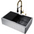 Vigo VG151007 All-In-One 33 In. Oxford Single Bowl Slotted Apron Front Stainless Steel Farmhouse Kitchen Sink With Accessories And Brant Faucet In Matte Brushed Gold And Matte Black