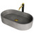 Vigo VGT2027 Concreto Stone Oval Vessel Bathroom Sink With Lexington Bathroom Faucet And Pop-Up Drain In Matte Brushed Gold