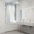 Vigo 56-60 in. W x 66 in. H Elan Hart Frameless Shower Door In Stainless Steel