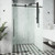 Vigo Elan E-Class 64 In. x 76 In. Frameless Sliding Shower Door In Matte Black With Clear Glass
