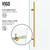 Vigo Elan E-Class 48 In. x 76 In. Frameless Sliding Shower Door In Matte Brushed Gold With Clear Glass