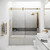 Vigo Grid Elan Adjustable Sliding Tub Door In Matte Brushed Gold