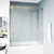 Vigo Grid Elan Adjustable Sliding Tub Door In Matte Brushed Gold