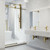 Vigo 56-60 in. W x 76 in. H Elan Hart Frameless Shower Door In Matte Brushed Gold