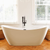 Vanity Art VA6517-MB 70.5" X 31.5" Non-Slip Freestanding Bathtub - White/Matte Black Trim