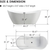 Vanity Art VA6517-MB 70.5" X 31.5" Non-Slip Freestanding Bathtub - White/Matte Black Trim