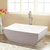 Vanity Art VA6821-LBN 66.9" Freestanding Acrylic Soaking Bathtub - White/Brushed Nickel Trim
