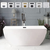 Vanity Art VA6821-LMB 66.9" Freestanding Acrylic Soaking Bathtub - White/Matte Black Trim