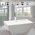 Vanity Art VA6821-SBN 59" Freestanding Acrylic Soaking Bathtub - White/Brushed Nickel Trim