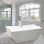 Vanity Art VA6821-SMB 59" Freestanding Acrylic Soaking Bathtub - White/Matte Black Trim