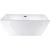 Vanity Art 59" Freestanding Acrylic Soaking Bathtub - White/Matte Black Trim - VA6821-SMB