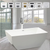 Vanity Art VA6821-SPC 59" Freestanding Acrylic Soaking Bathtub - White/Polished Chrome Trim