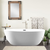 Vanity Art VA6834-MMB  59" x 32" Freestanding Acrylic Soaking Bathtub - White/Matte Black Trim