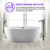 Vanity Art VA6834-MMB  59" x 32" Freestanding Acrylic Soaking Bathtub - White/Matte Black Trim