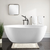 Vanity Art VA6834-MPW  59" x 32" Freestanding Acrylic Soaking Bathtub - Pure White