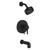 Gerber Parma Single Handle Tub & Shower Faucet Trim Kit & Treysta Cartridge w/ Diverter on Valve & 5 Function Showerhead 1.75gpm - Satin Black - D511058BSTC
