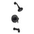 Gerber D511030BSTC Amalfi Single Handle Tub & Shower Faucet Trim Kit w/ Diverter on Spout & Treysta Cartridge 1.75gpm - Satin Black