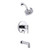 Gerber D511058TC Parma Single Handle Tub & Shower Trim Kit & Treysta Cartridge w/ Diverter on Valve & 5 Function Showerhead 1.75gpm - Chrome