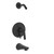 Gerber D500034LSBSTC Lemora Single Handle Tub & Shower Trim Kit & Treysta Cartridge with Diverter on Valve Less Showerhead - Satin Black