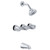 Gerber G074803183 Classics Three Metal Fluted Handle Sliding Sleeve Escutcheon Tub & Shower Faucet with Sweat Connections & Threaded Spout 1.75gpm -Chrome